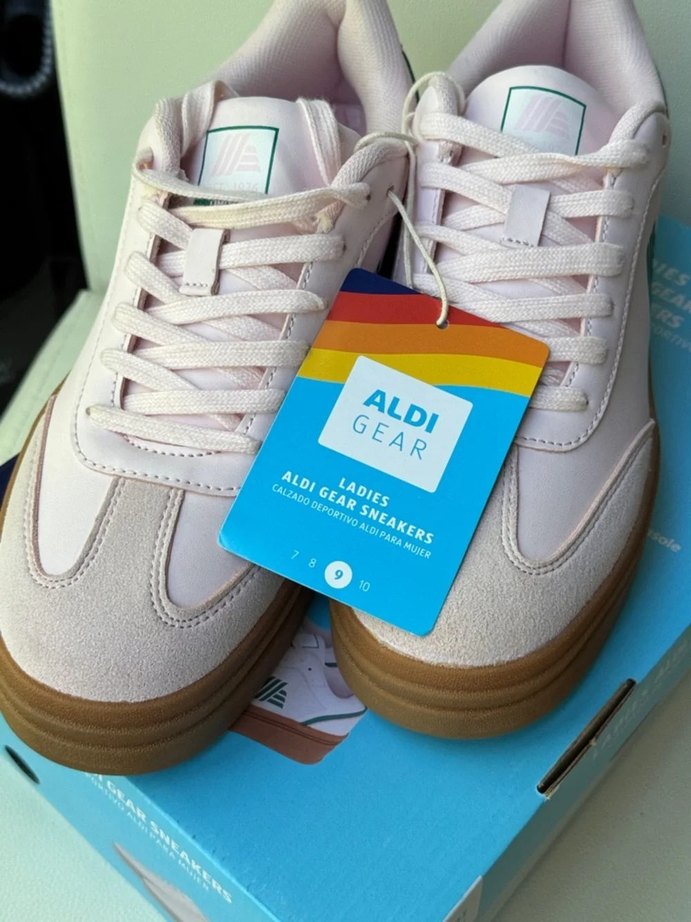 NWT ALDI Gear 50th Anniversary Women's Pink Sneakers with Gum Sole